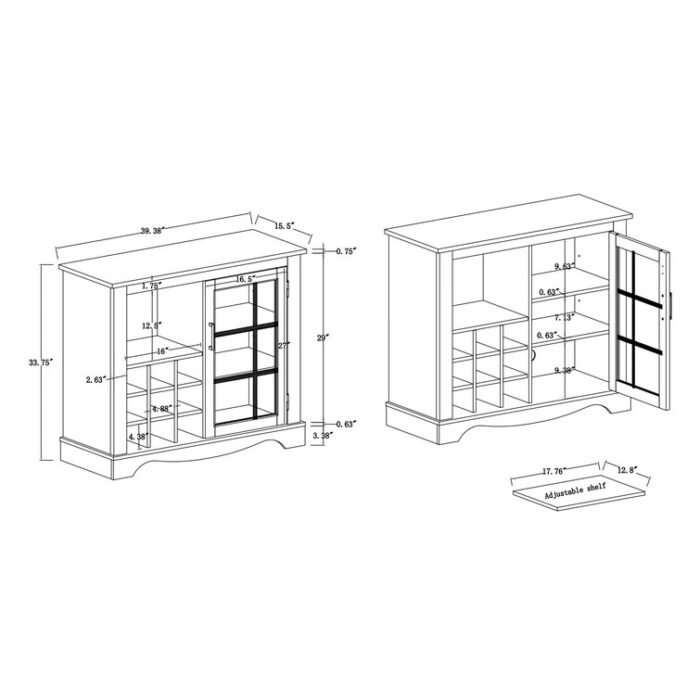 Harvill 39.38” Bar Cabinet - Chic Decora