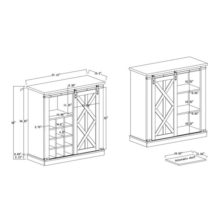 Harward 37.13” Bar Cabinet - Chic Decora