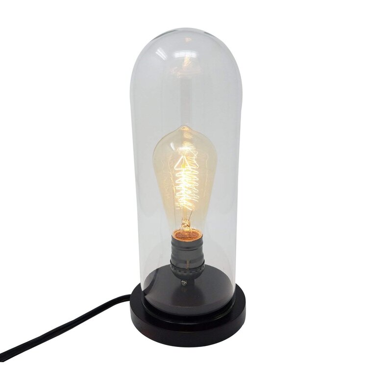 Himalayan Glow LED Bulb Vintage Desk Lamp Glass Shade 40W E27/Medium Edison - Chic Decora