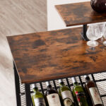 Ilkley 3 Tier Liquor Table with Storage and Footrest Home Unit Wine Cabinet Mini Bar - Chic Decora