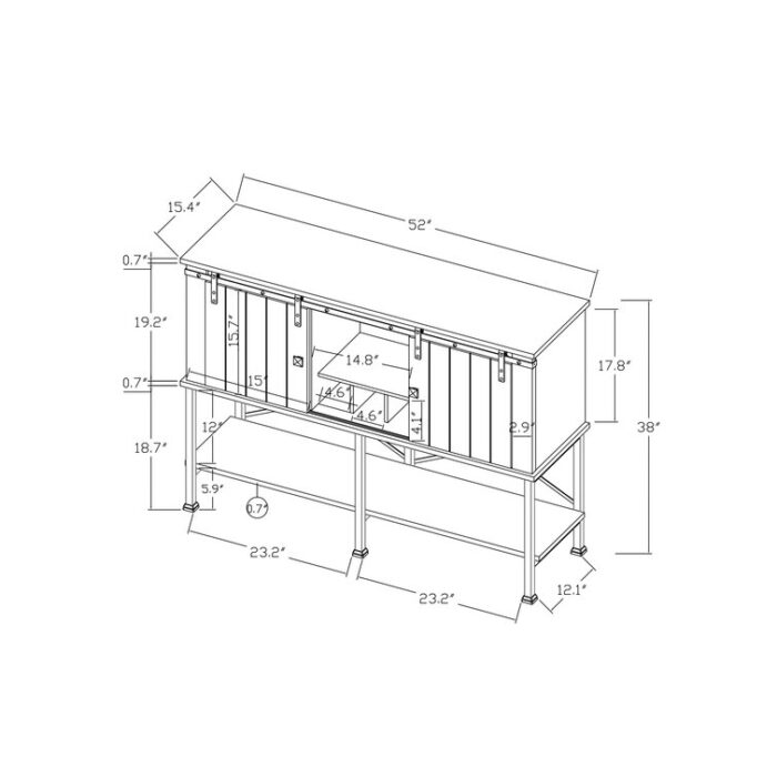 Ilverny 52” Wine Bar - Chic Decora