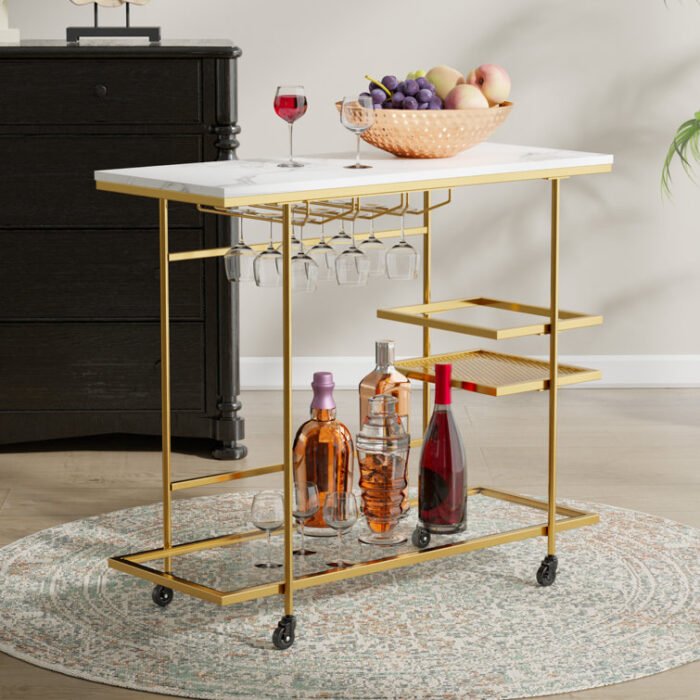 Izzibella Metal Bar Cart - Chic Decora