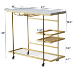 Izzibella Metal Bar Cart - Chic Decora