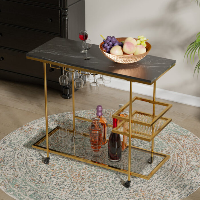 Izzibella Metal Bar Cart - Chic Decora