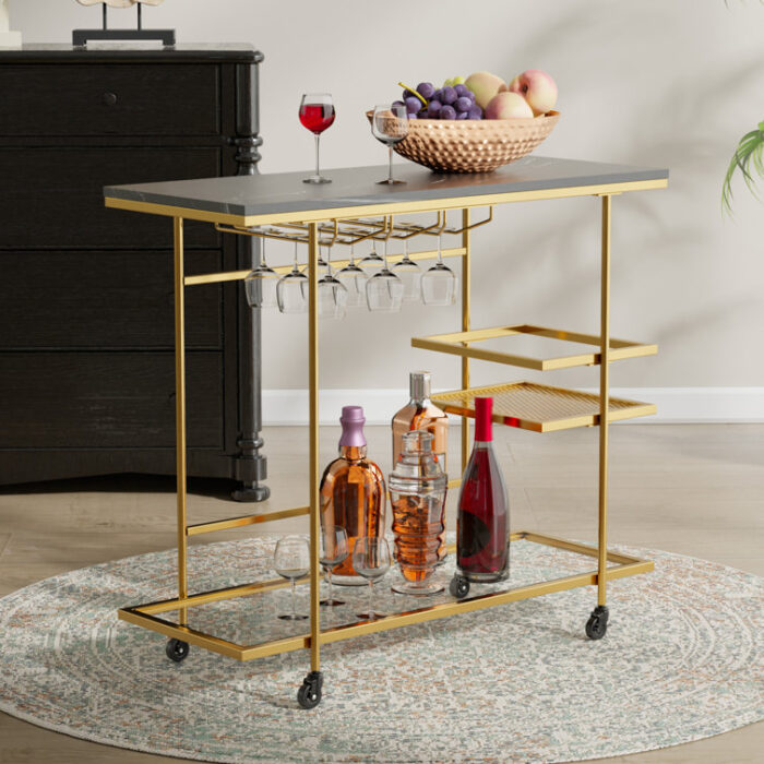 Izzibella Metal Bar Cart - Chic Decora