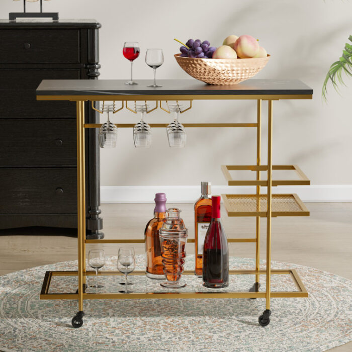 Izzibella Metal Bar Cart - Chic Decora