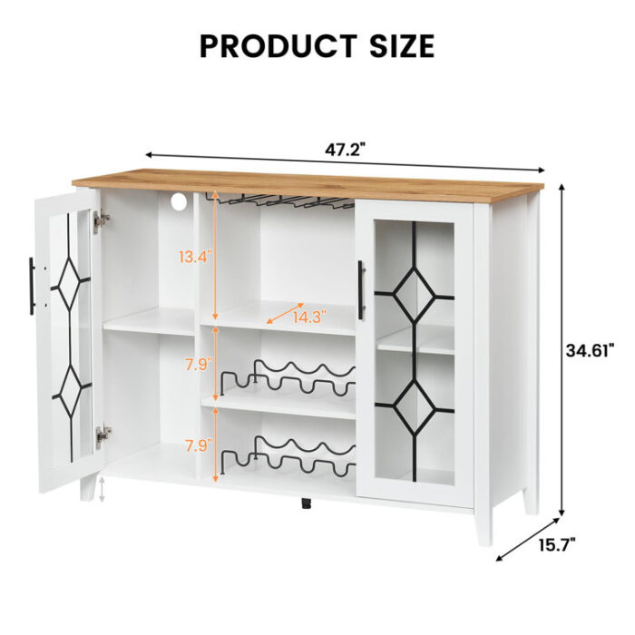 Jaseer 15.7” Bar Cabinet - Chic Decora