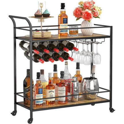 Jimia Metal Bar Cart - Chic Decora