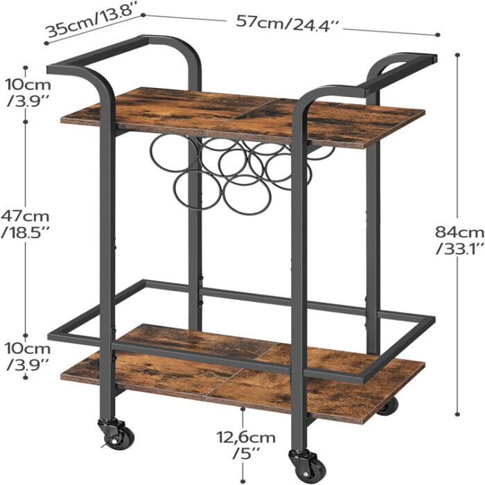 Junies Metal Bar Cart - Chic Decora