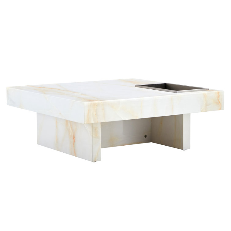 Camila Sled Coffee Table with Storage - Chic Decora