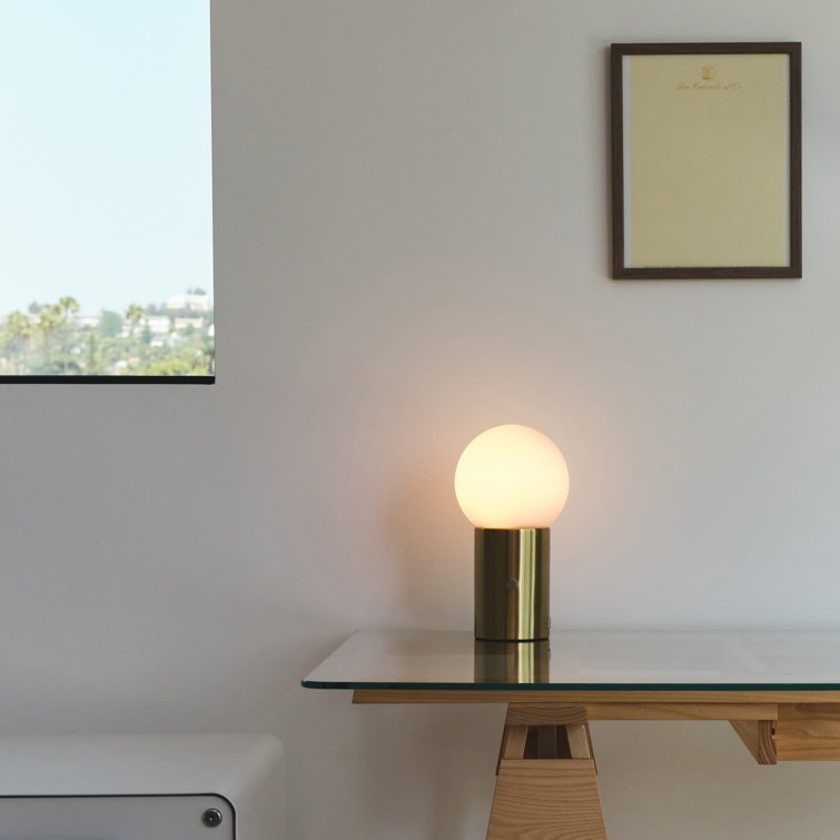 Kai 11 in. Mid-Century Modern LED Bedside Table Lamp with Built-In Dimmer - Chic Decora