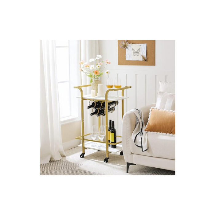 Kharisma Metal Bar Cart - Chic Decora