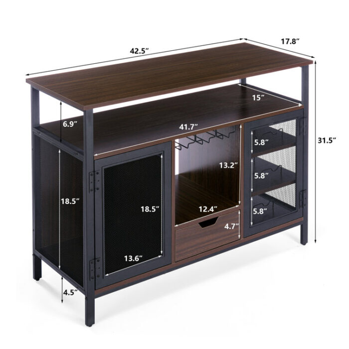 Kreitman Bar with Wine Storage - Chic Decora