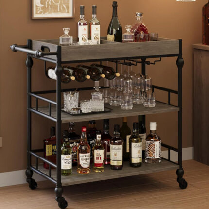 Landaff Metal Bar Cart - Chic Decora