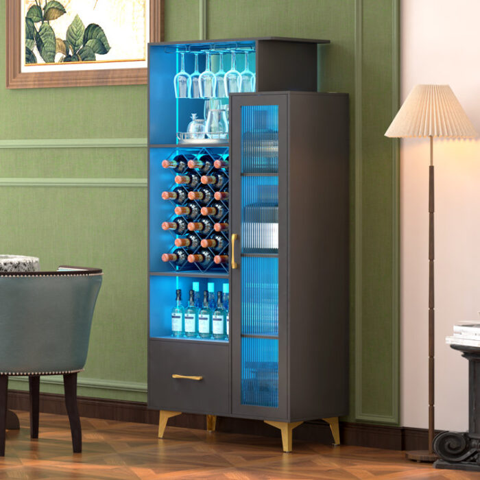 Marisela 64” Bar Cabinet - Chic Decora