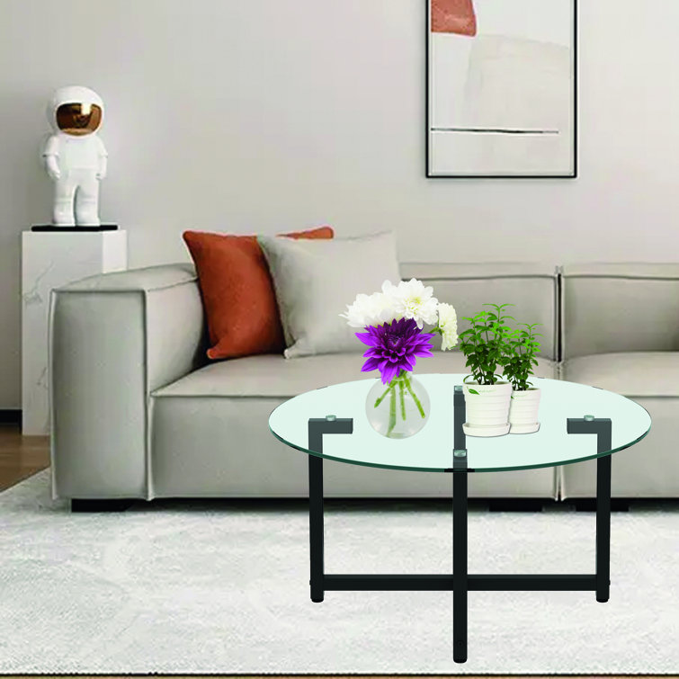 Mazyah Glass Top Coffee Table - Chic Decora