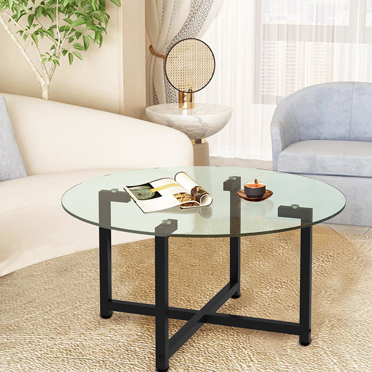 Mazyah Glass Top Coffee Table - Chic Decora