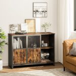 Mera 44” Wine Bar Cabinet with Glass Holder with Barn Door for Dining Room, Living Room - Chic Decora