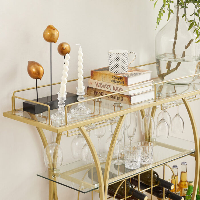 Metal Bar Cart - Chic Decora