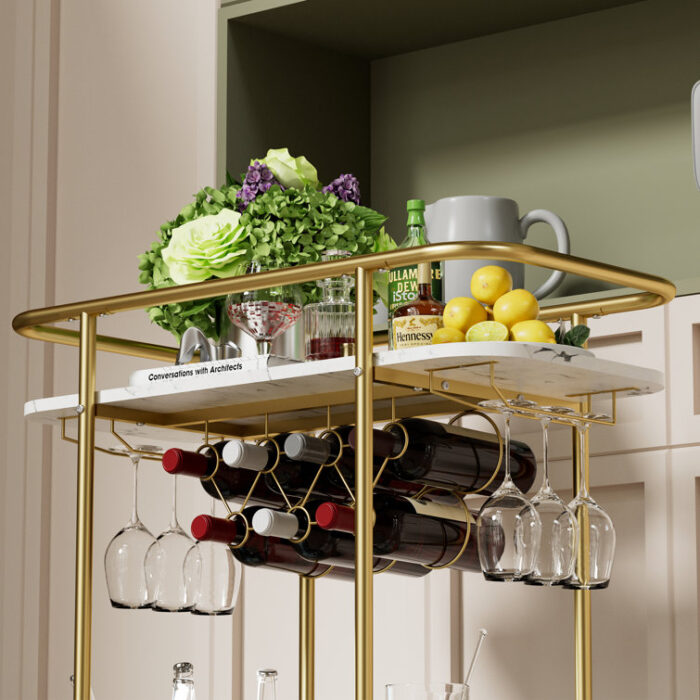 Metal Bar Cart - Chic Decora