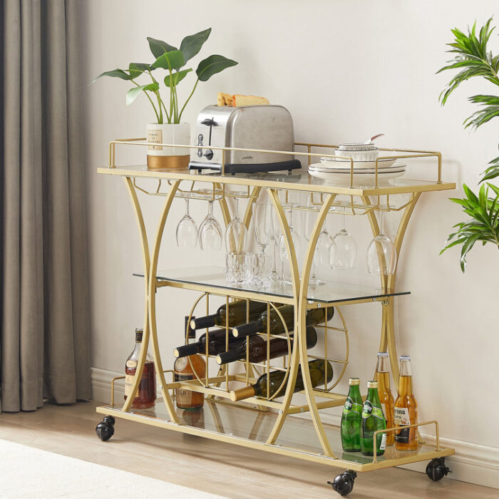 Metal Bar Cart - Chic Decora