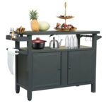 Metal Grill Carts Outdoor with Storage and Wheels - Chic Decora