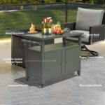 Metal Grill Carts Outdoor with Storage and Wheels - Chic Decora