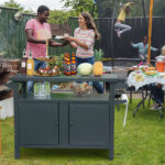 Metal Grill Carts Outdoor with Storage and Wheels - Chic Decora