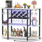 Minjae 47.5″ Wine Bottle & Glass Rack - Chic Decora