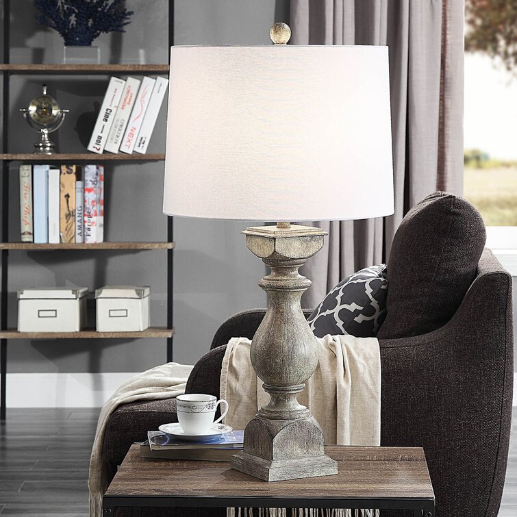 26″ H Ajami Glass and Mango Wood Table Lamp - Chic Decora