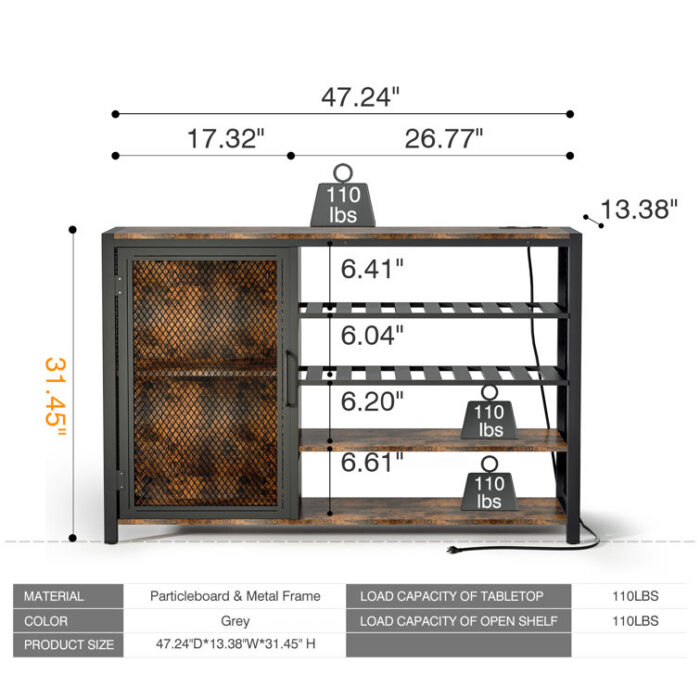 Nazime 47.24” Wine Bar - Chic Decora