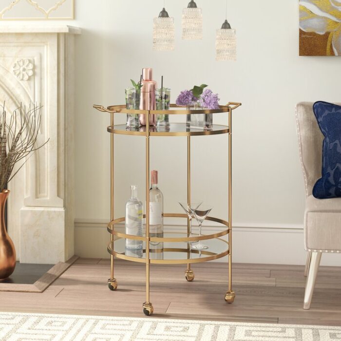 Oxendine Metal Bar Cart - Chic Decora