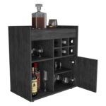 Pasadena Bar Cabinet, Cabinet with Divisions, Two Uncovered Shelves, Six Cubbies - Chic Decora