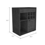 Pasadena Bar Cabinet, Cabinet with Divisions, Two Uncovered Shelves, Six Cubbies - Chic Decora