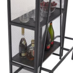 Pettry Industrial Bar Cabinet with Wine Rack and Storage - Chic Decora