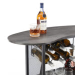 Pettry Industrial Bar Cabinet with Wine Rack and Storage - Chic Decora