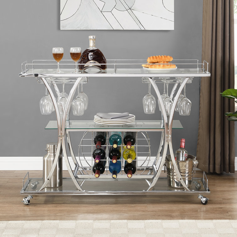 Plasencia Metal Bar Cart - Chic Decora