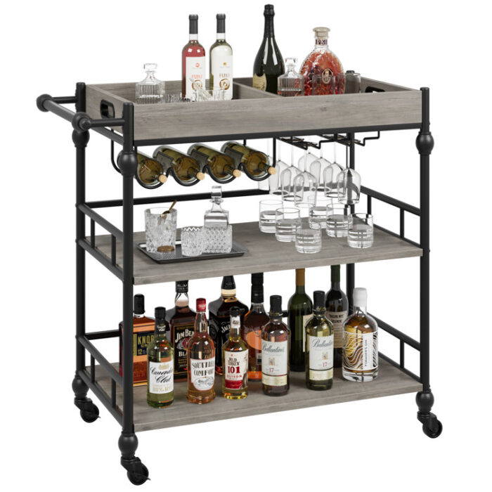 Polett Wood Bar Cart - Chic Decora