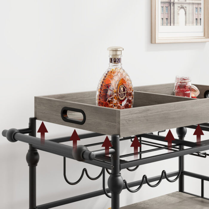 Polett Wood Bar Cart - Chic Decora