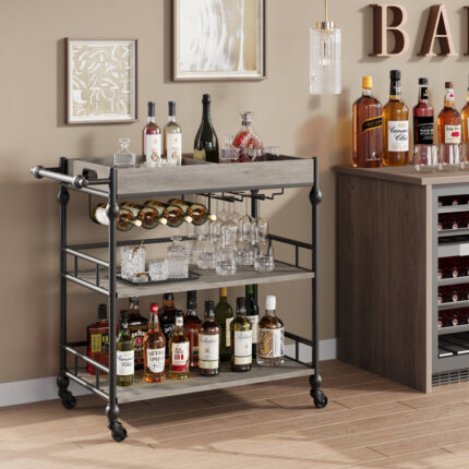 Polett Wood Bar Cart - Chic Decora