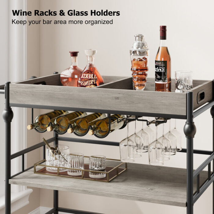 Polett Wood Bar Cart - Chic Decora