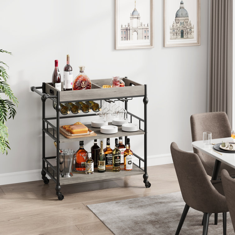 Poteat Wood Bar Cart - Chic Decora