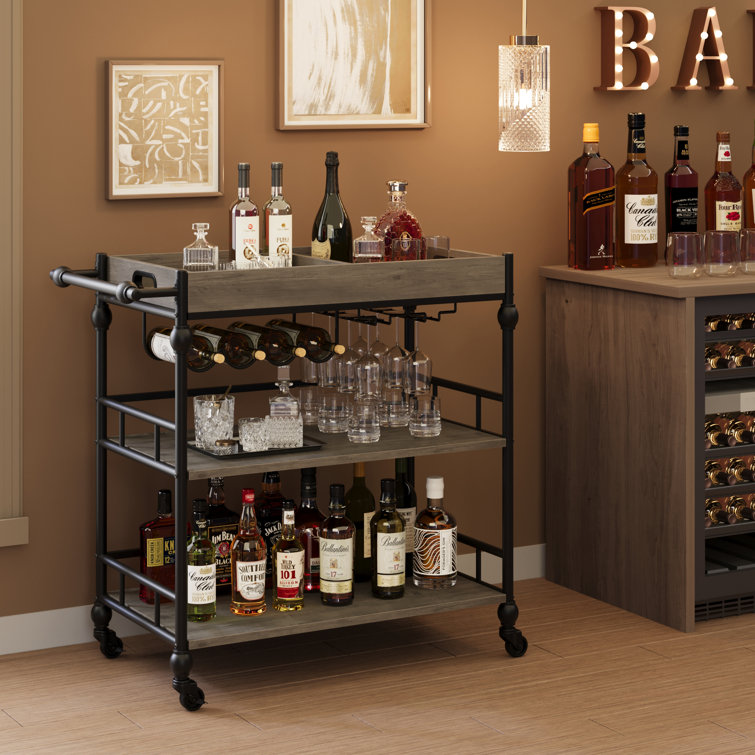 Poteat Wood Bar Cart - Chic Decora