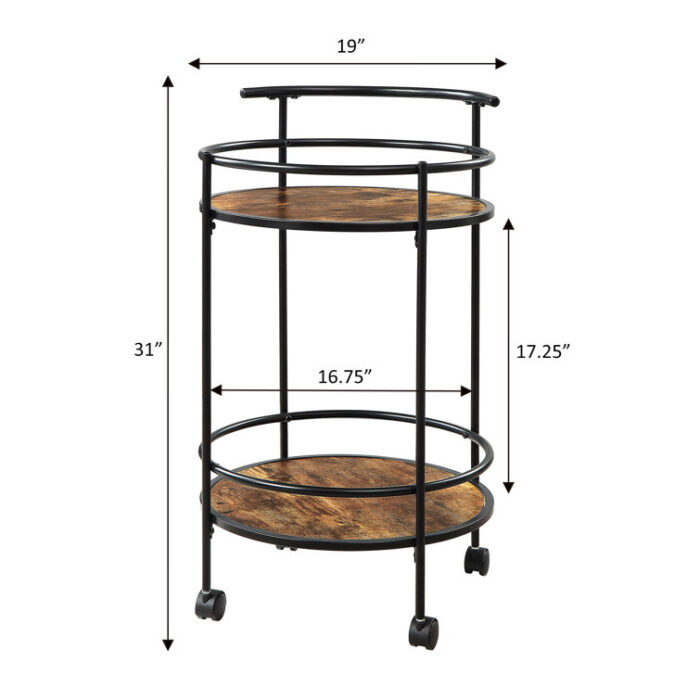 Rayfield Metal Serving Bar Cart - Chic Decora