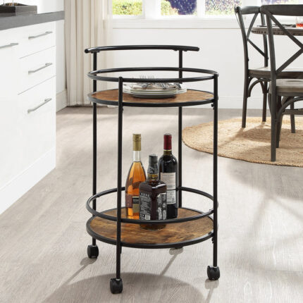 Alesandra Solid Wood Bar Cart - Chic Decora