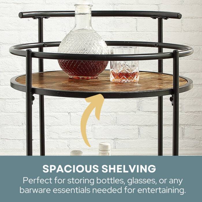 Rayfield Metal Serving Bar Cart - Chic Decora