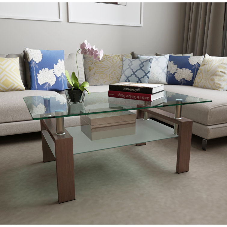 Tiaka Glass Top Coffee Table - Chic Decora