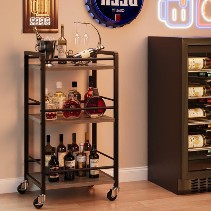 Roxeann Wood Bar Cart - Chic Decora