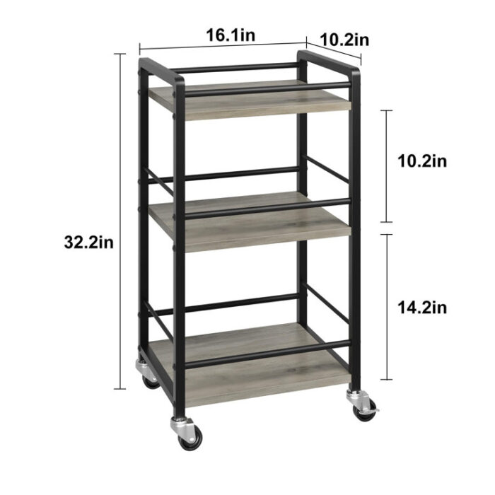 Roxeann Wood Bar Cart - Chic Decora