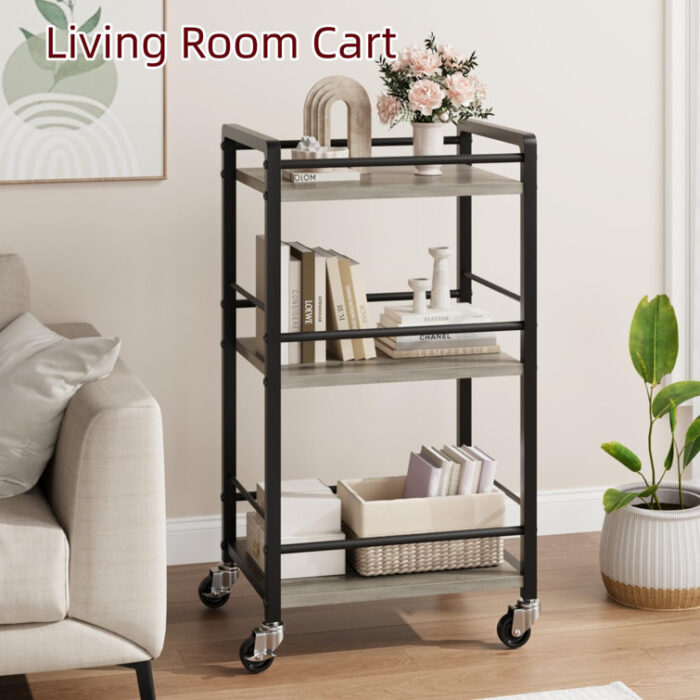 Roxeann Wood Bar Cart - Chic Decora